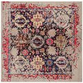 Flowers First 5 x 5 ft. Square Monaco Power Loomed Area Rug, Grey & Multi Color FL1868220